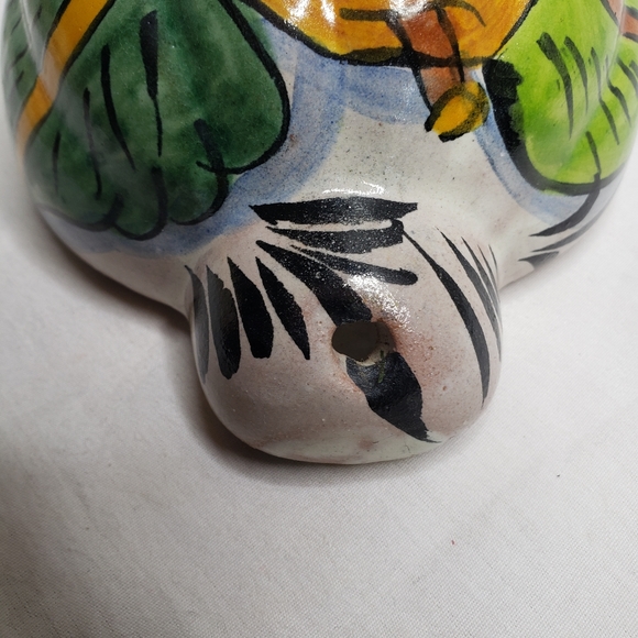 Mexican Glazed Clay Wall Pocket Oranges Plant Drainage Holes - Picture 7 of 7